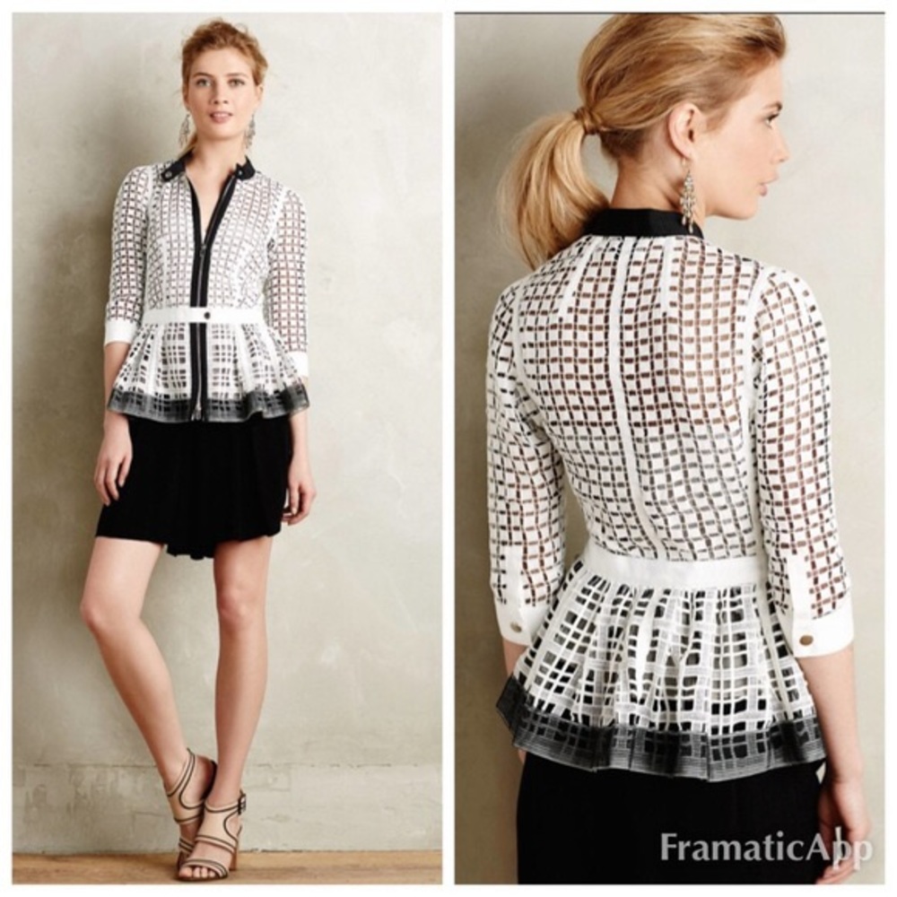 NWT BEGUILE BYRON LARS | Anthropologie Black Lace Peplum Jacket